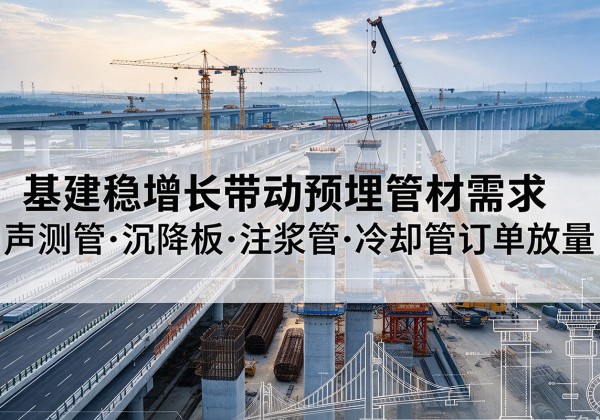 万秀基建稳增长带动预埋监测管材需求，声测管、沉降板、注浆管订单持续放量